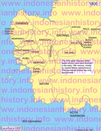 Kerajaan-kerajaan di Kalimantan Barat, tahun 1800.